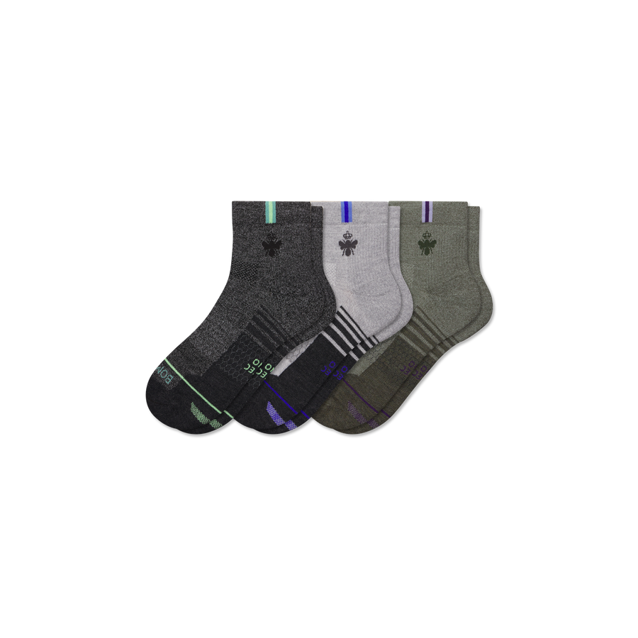 Women's Merino Wool Blend Run Quarter Sock 3-Pack - Outdoor Lounge Rotation