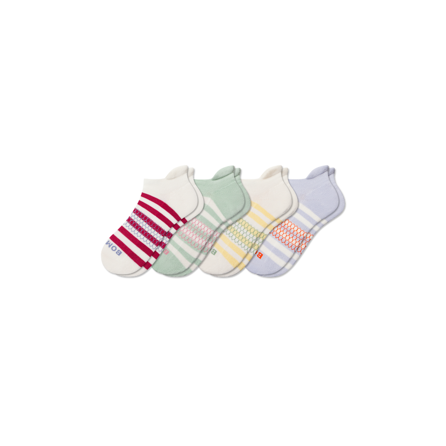 Youth Stripes Ankle Sock 4-Pack - Modern Shift Comfort