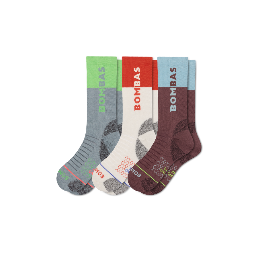 Women's Merino Wool Blend Hiking Calf Sock 3-Pack - Breathable Ankle Cushion