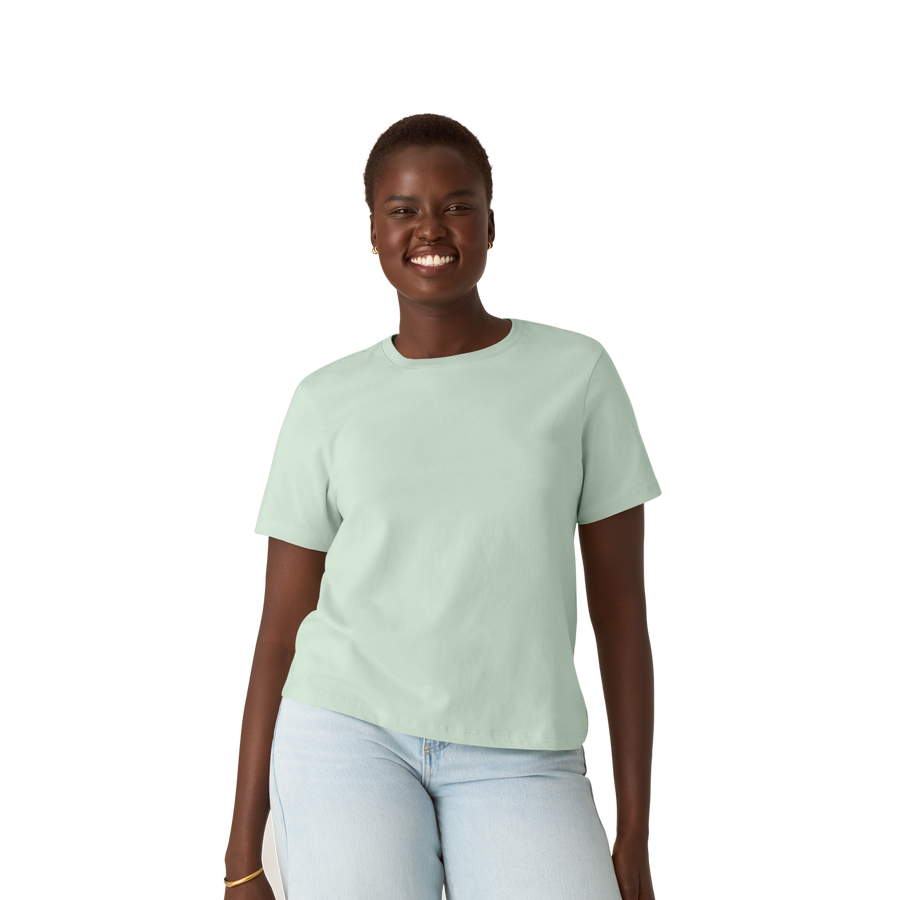 Women's Pima Cotton Crew Neck T-Shirt - Soft Lounge Wear
