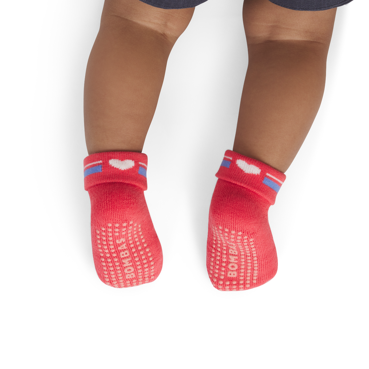 Valentine's Gripper Calf Socks (6-12 Months) - Heirloom Red / Perisky BO1 [8656]
