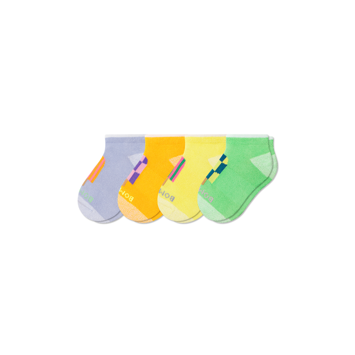 Junior Lightweight Ankle Sock 4-Pack - Glow Pop Mix L [9263]