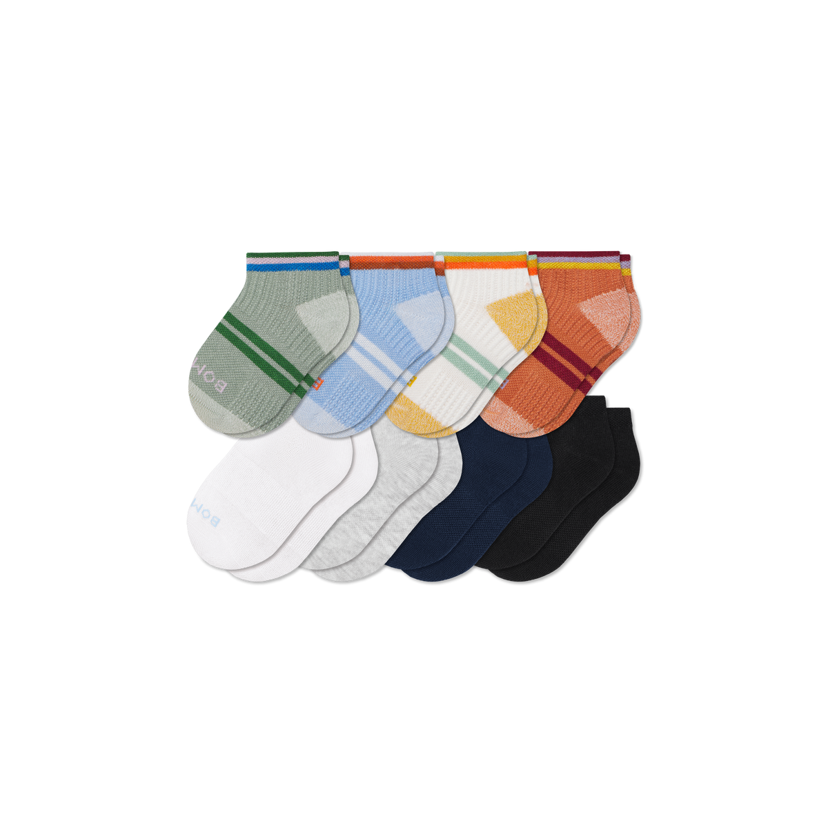 Junior Lightweight Ankle Sock 8-Pack - adobe multi mix L