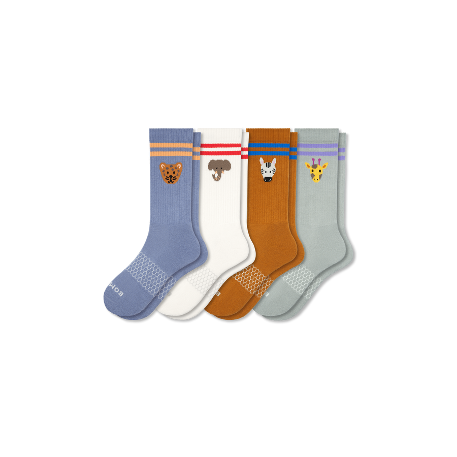 Women's Safari Stripe Calf Sock 4-Pack - Soft Ankle Support