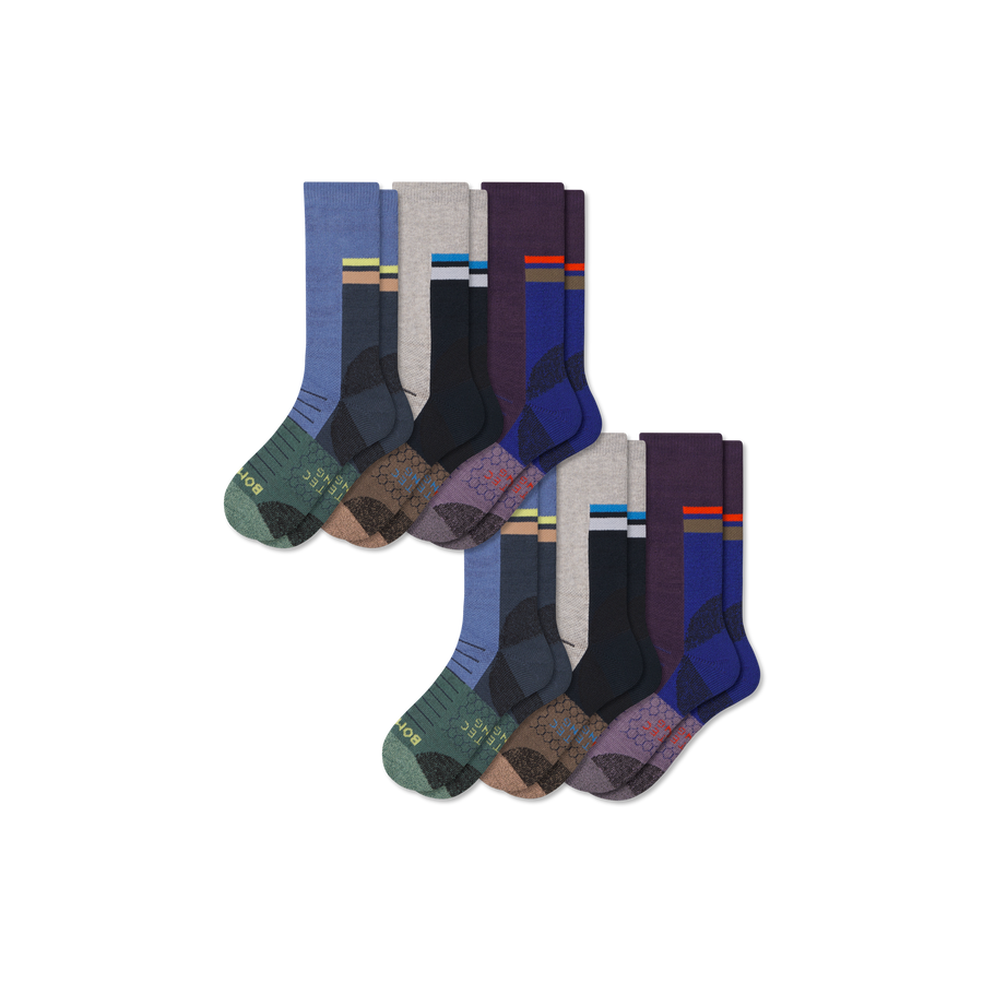 Men's Hiking Calf Sock 6-Pack - Steady Everyday Cushion
