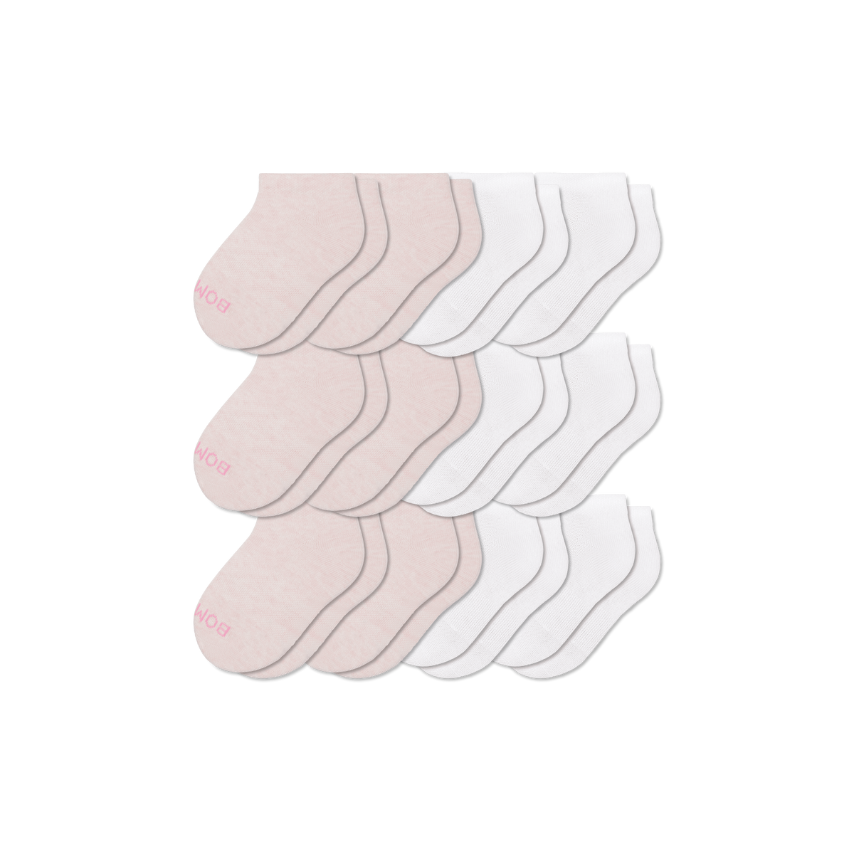 Junior Lightweight Ankle Sock 12-Pack - Pink