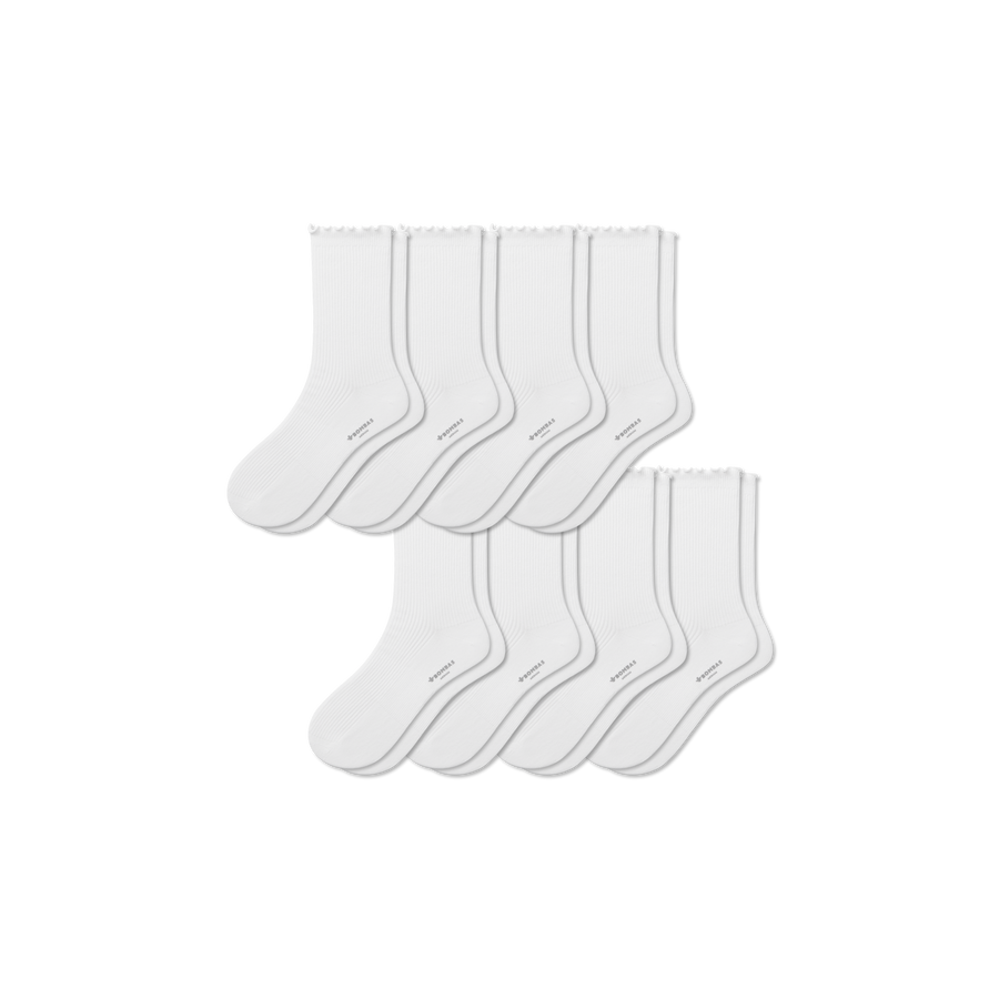 Women's Ruffle Rib Half Calf Sock 8-Pack - Cozy Run Move